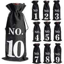1 To 10 Burlap Wine Bags Blind Tasting Drawstring Drawstring Pocket Wine Bottle Sleeves