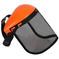 ABS+Iron Full Face Mesh Visor Orange Mesh Mower Helmet Durable Chainsaw Faceshield