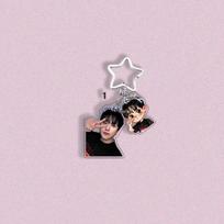 Kpop Stray Kids Member 2-in-1 Acrylic Keychain Flower Crown Photo & Kawaii Cartoon Figure Keyring for Bags Backpacks, SKZ Merch STAY Fans Gift CHANGBIN