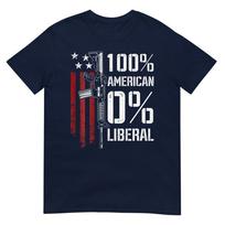100 American 0 Liberal Funny Pro Gun On Back TShirt S