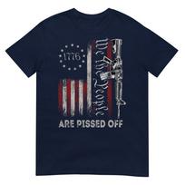 We The People Are Pissed Off Vintage Us America Flag Guns TShirt S