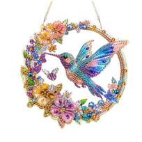 Waterproof Suncatcher Flower Print Sun Catcher, Acrylic Colorful Owl Hummingbird Dragonfly Suncatcher, Hanging Ornament Artistic Ornament, Home Hummingbird