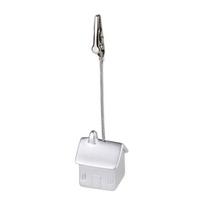 Note Holder Desktop Memo Clip, Small House Card Holder, Desk Paper Photo Clips Resistant Organizer for Photos Business Cards Price Tags, sidabras