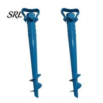 Plastic Umbrella Spike 2Pcs Sun Base with Ground Stake, Screw-in Beach Holder, Windproof Spiral Stand for Outdoor Yard Garden Patio Heavy Duty Stake 2pcs ežero mėlyna spalva