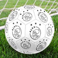 AFC Ajax Amsterdam logo Size 5 Soccer Ball, Machine-Stitched PVC, Durable & High Bounce, All Ages Fit, fan merchandise, matches & outdoor use.