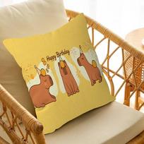 1Pcs Cartoon Capybara Animal Baby Shower Cushion Cover Car Throw Pillow Case For Sofa Car Christmas Gift 30x30cm