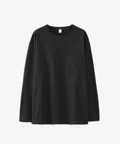 Tofi Crew Neck Pocket Long Sleeve T-Shirt (Black) Black/L