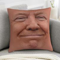 VIKAMA Funny 3D Face Pillowcase, Ultra-Realistic Smiling Print Cushion Cover, Soft Polyester Decorative Pillowcase, Home Decor 30x30cm