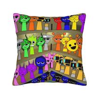 Rainbow Sprunki Game Pillowcase Polyester Cushion Cover Decor Cartoon Pillow Case Cover Home Wholesale 45*45cm 40x40cm