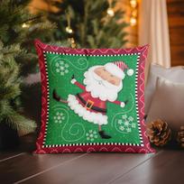 Home Decor Jolly Santa Dancing: Festive Christmas Pillow Cover Pattern Cushion Cover Suitable for Sofa Bedroom Car Pillow Cover 40x40cm