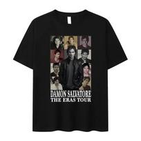 Damon Salvatore Ian Somerhalder Tv Show Unisexs Tshirt Summer Oneck Unisex Tshirts Streetwear Short Sleeved Unisexs Clothing S