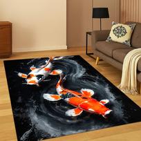 3D Tai Chi Žuvis Karosas Gamta Kilimas Kilimas Kilimėlis Sofai Miegamajam Svetainei Durų Kilimėlis Namų Dekoras, Vaikų Žaidimų Zona Kilimas Neslystantis Kilimėlis 40x60cm
