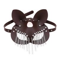 Chain Tassels Leather Cat Mask Costume Cosplay Halloween Mask for Carnival tamsiai ruda spalva