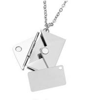 Stainless Steel Photo Frame Envelope Necklace Locket Necklace for Women Men