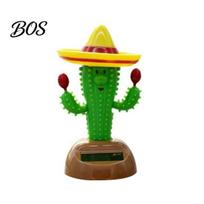 Solar Powered Car Figurine Cactus Swinging Figure, Dance Plant for Dashboard Desk Bright Color Decoration Shelf, Funny Bouncing Toy Home Office Living žalia