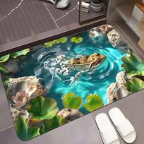 2D Povandeninis Krokodilas Durų Kilimėlis Realistiškas Krokodilo Baseino Vaizdas Neslystantis Įėjimo Kilimas Laukinių Vandens Nuotykių Dekoras Grindų Kilimas 40x60cm