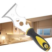 15-In-1 Multi Use Putty Knife Stainless Steel Paint Scraper Tool Wallpaper Can Opener Cleaning Paint Rollers Home DIY Yellow