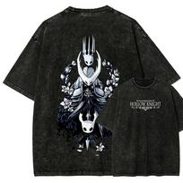New Game Hollow Knight Peripherals Graphic Print Washed Vintage Hot T-shirts Men Women Gothic Loose Casual Cotton Oversized Tees L