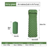 Ultra-Light Portable Inflatable Tent Mattress and Foot Pad Moisture-Proof Outdoor Camping Sleeping Cushion Picnic Mat 190*60*5cm žalia