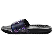 Nike Benassi Rubber Sole Slide Slippers Womens Black Purple 618919-009 35.5 violetinė/juoda