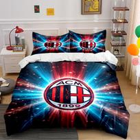 AC Milan Logo Bedding Set Bedding set (1 duvet cover, 2 pillowcases, duvet not included) 135x200cm