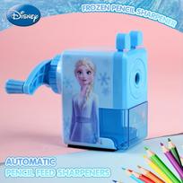 Disney Pencil Sharpener Blue Cute Cartoon Princess Pencil Sharpener New Color Safe and Durable Automatic Stationery Supplies Birthday Christmas Gift Disney