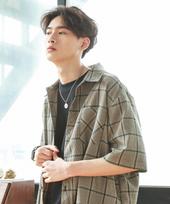 Jemeot Houndstooth Check Short Sleeve Shirt Khaki Hsss2207 Check/M
