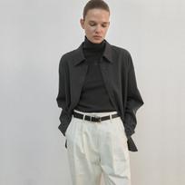 Atelier Nine Pog Point Tuck Slit Shirt(Bl-4274) Khaki Brown/Free
