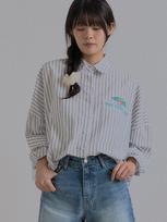 Sorry, Too Much Love Pinstripe Relaxed Drop Shoulder_Ivory Ivory/Free