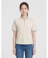 Ecole De Paris Contrast Line Half-Zip T-Shirt_Rb26Wba003Z Cream(Cr)/5(55)