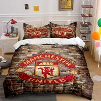 Manchester United Brick Pattern Bedding Duvet Cover Set Duvet Cover Pillowcases  (1 * Duvet Cover 2 * Pillowcases, without duvet insert) 135x200cm