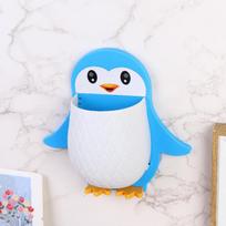 Penguin Makeup Tools Organizer Cartoon Storage Holder for Dormitory Bathroom Kids Desk Toothbrush Cosmetics Box mėlyna