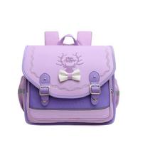 Elementary school bags Boys and girls Horizontal British waterproof children's grade 1 to 6 burden reduction spine backpack violetinė