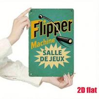 Metal Wall Art Sign, Vintage Flipper Poster, Office Decor