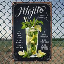 Vintage Metal Sign Mojito Cocktail Advert Wall Decor