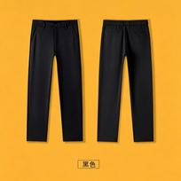 Solid Color Wrinkle Free Formal Suit Long Pants For Unisex Kids And Teens 110cm juoda