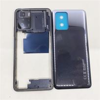 Full Housing For Xiaomi Poco X3 GT Back Cover+Middle Frame+Side Key+Camera Glass Lens juoda