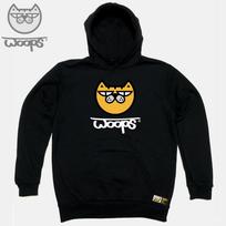 Doldol Woops_Hoody_06 Skateboard Cat Oops Character Graphic Design Hoodie Charcoal/M