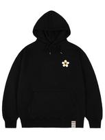 Graver [Unisex] Tyl Small Flower Dot Smile Hoodie_Black Black/S