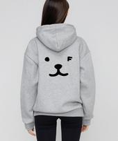 Graver [Unisex] Puppy Face Back Smile Hoodie_Gray/Black Logo Grey_Black Logo/S