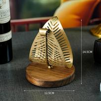 Auksinis pastatomas modernus servetėlių laikiklis su lapų dizainu, stalo servetėlių dozatorius, servetėlių laikymo organizatorius Style 1 auksas