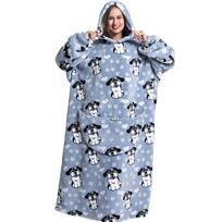 Oversized Wearable Blanket Hoodie Winter Warm Flannel Sherpa Blanket Hoodie for Men Women Pullover Extra Long TV Girl Sweatshirt One Size