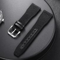 20mm 21mm 22mm Nylon Canvas Watch Strap for IWC Pilot Waterproof Sailcloth Sport Watch Band Cowhide Men's Women's Wrist Bracelet 22mm armijos žalia spalva