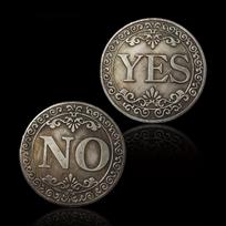 Vintage YES NO Decision Coin Retro Metal Decision Making Tool for Fun Collection Gift Metal Coin  God's Answer Decompress Toy