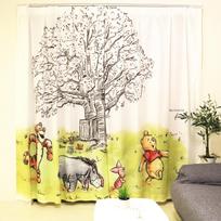 MORIPiLO Disney Lace Curtains Winnie the Pooh Connectable Art 100cm x 133cm Washable Cute Disney Character Goods Yellow Makura no Morishita - (Picture