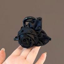 1PC Fabric Rose Acrylic Hair Grab Clip, Women's Fashion Rhinestone Flower Hairpin juoda