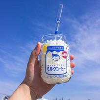 Cute Yogurt Jun Can Glass Cups Heat-resistant Milk Cups Iced Coffee/Tea Glasses Clear Water Glasses with Straw Kawaii Cup 350ml