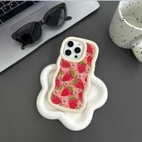 luxury Flower Strawberry CaseFor OPPO A5 A6 PRO 5G A6X A60 A38 A59 A78 A17 A18 A58 A98 A3X A79 A2 A3 Soft Wave Side Bumper Cover A59 5G