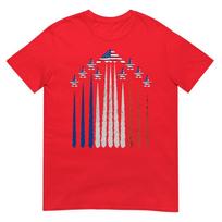 Patriotic Fighter Jets Usa Flag Red White Blue 4th Of July Tshirt S