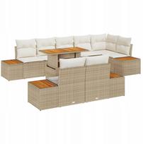 vidaXL Lauko baldų komplektas su daiktadėže 9 vnt Beige Polirattan Lumarko! | 3358820 VidaXL | 8721288390233